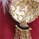 Hologram Gold Sequin Feather Fascinator